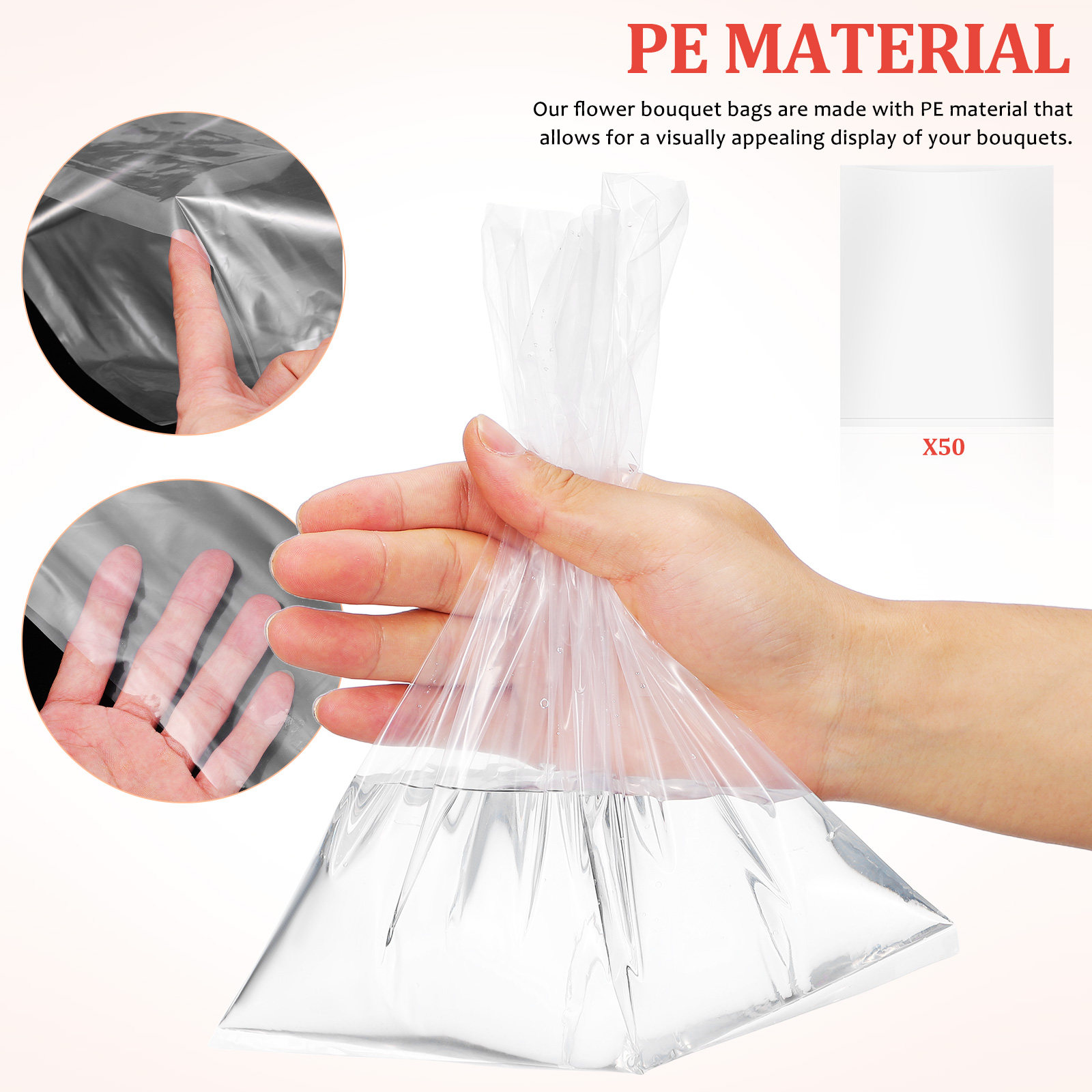 50 Buah Tas Bunga Plastik Tas  - Nutrition & Fitness Class ulasan dan harga